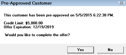 The stored pre-approval message showing the approval details.